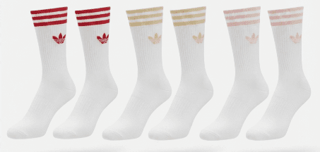 3/4 Adidas Larga 3 líneas en borde fondo Blanco